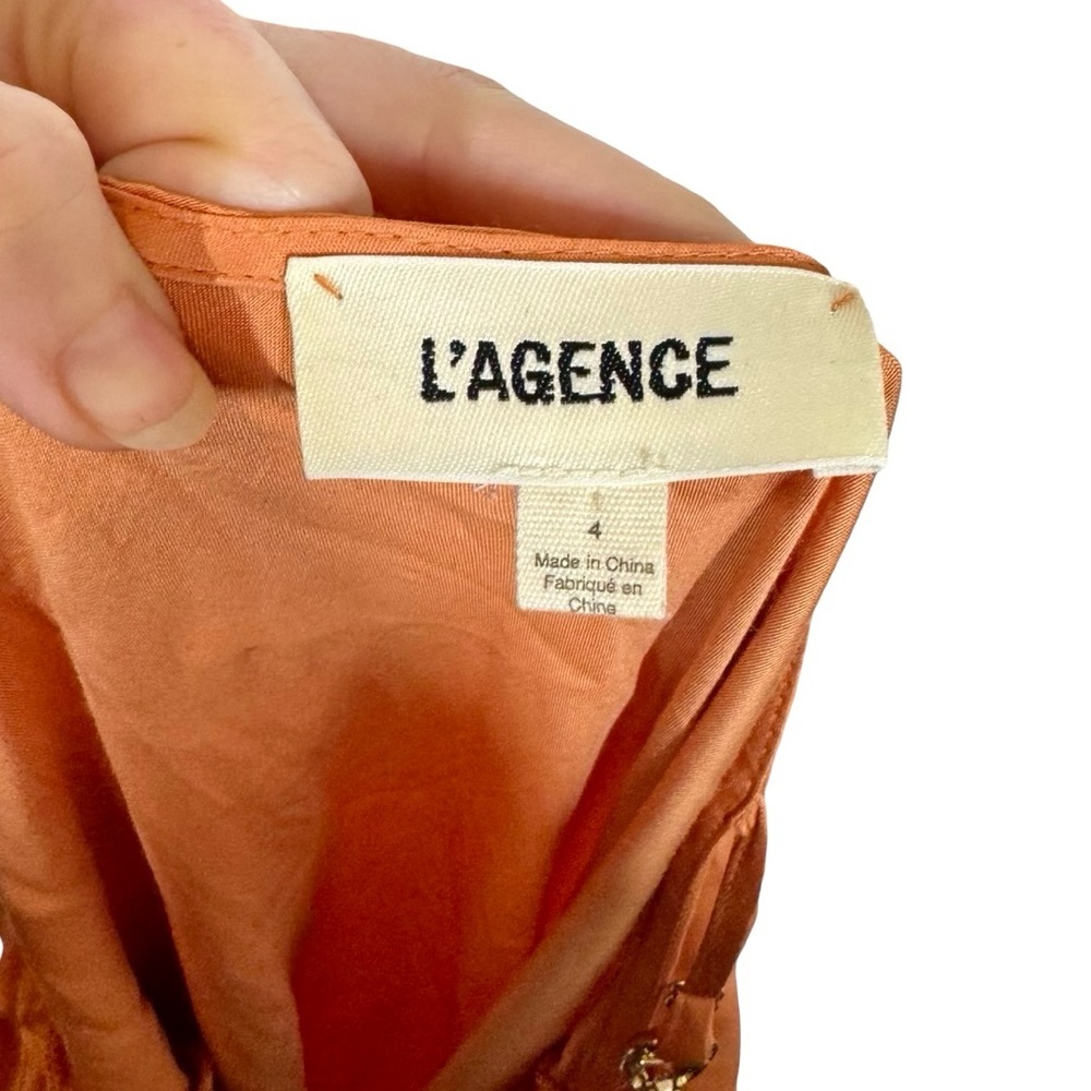 L'AGENCE Amina Cowl Neck Chain MIDI Slip Dress - Picture 10 of 10